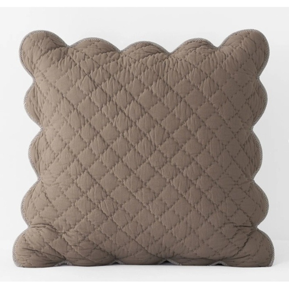 The Company Store Quilted Scallop Euro Sham Pinecone 26 in X 26 in